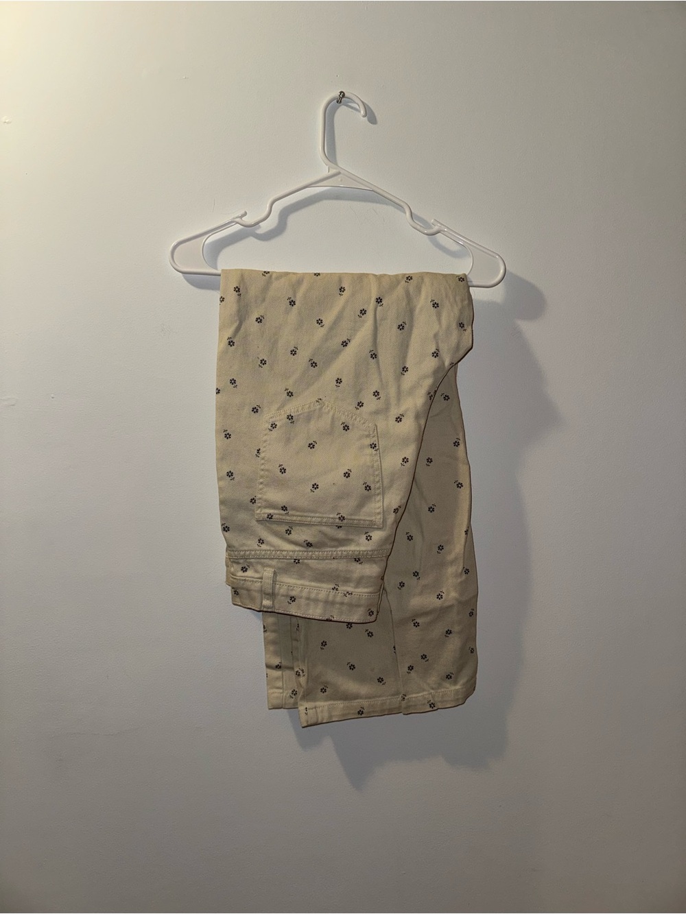 Rylee + Cru Beige Boyfriend Jeans with Small florals